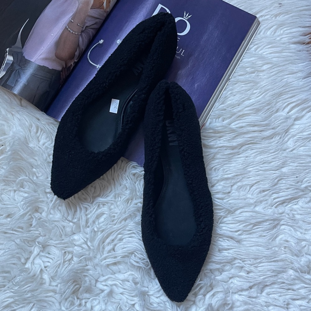 DKNY Black TEDDY Textured Flats - Picture 3 of 12